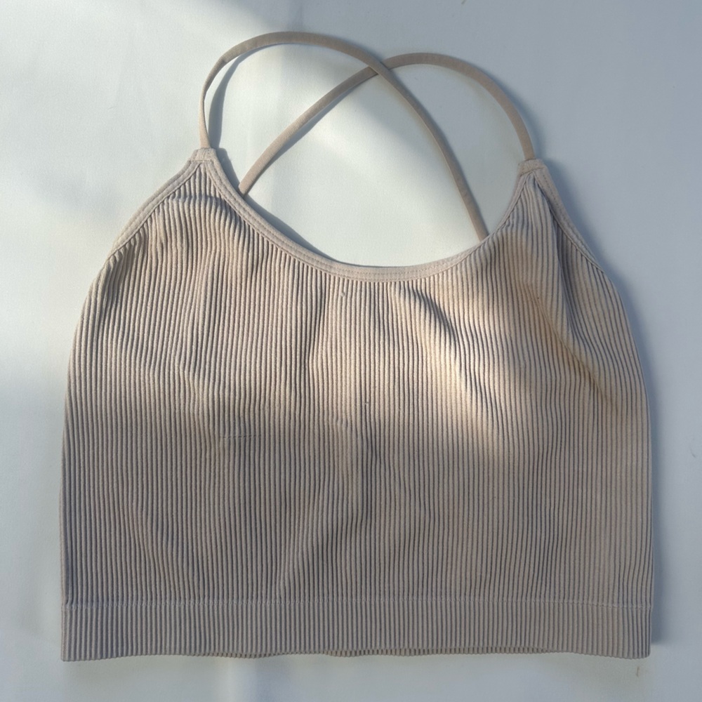 Colsie Ribbed Bralette - Tan